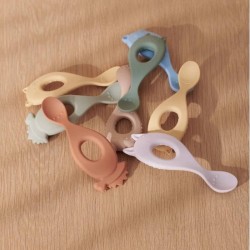 Liewood cuillère silicone moutarde Liva x4