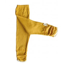 6y- whip cream leggings pants - mustard